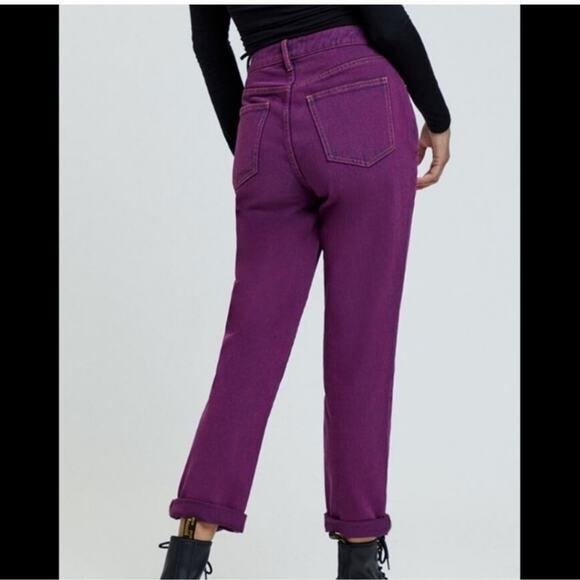 PacSun NEW Violet Pink Purple Stone Wash Straight Leg Mom Denim Jean 23 - Picture 3 of 6